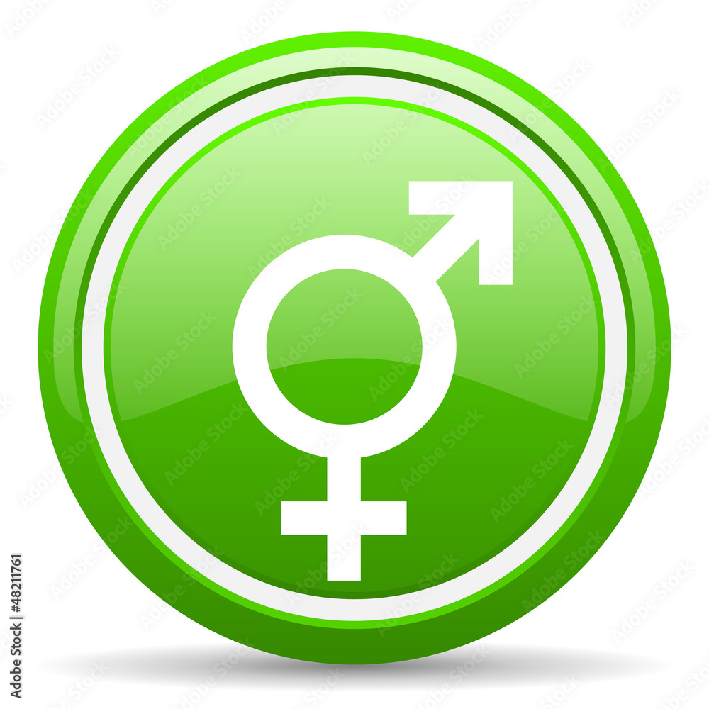 sex green glossy icon on white background sex green glossy icon on white background