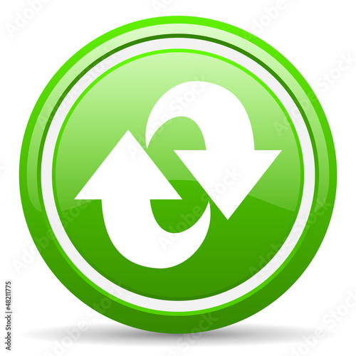 Free Download rotate green glossy icon on white background - GFXLoad