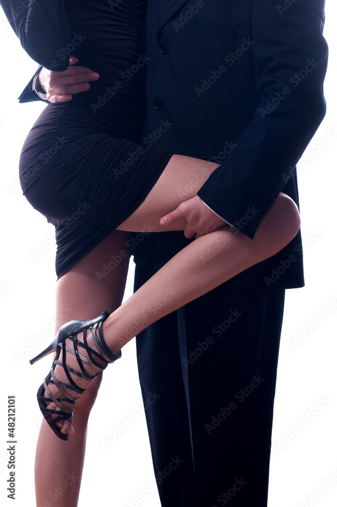 Ταπετσαρία Detail of businessman holding lifted long leg of his secretary
