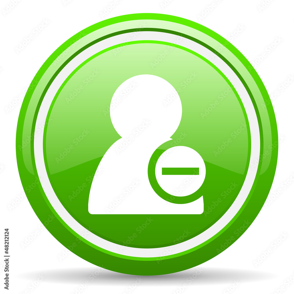remove contact green glossy icon on white background remove contact green glossy icon on white background