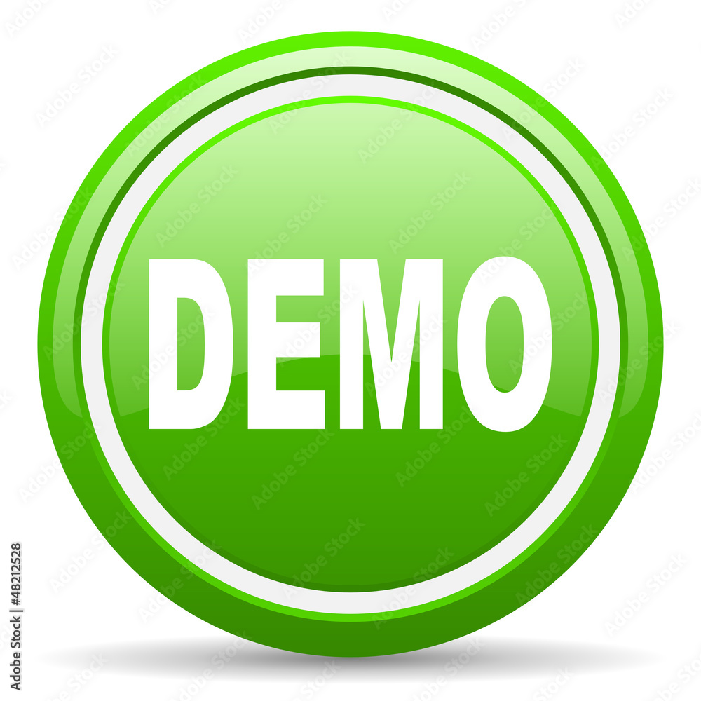 demo green glossy icon on white background demo green glossy icon on white background