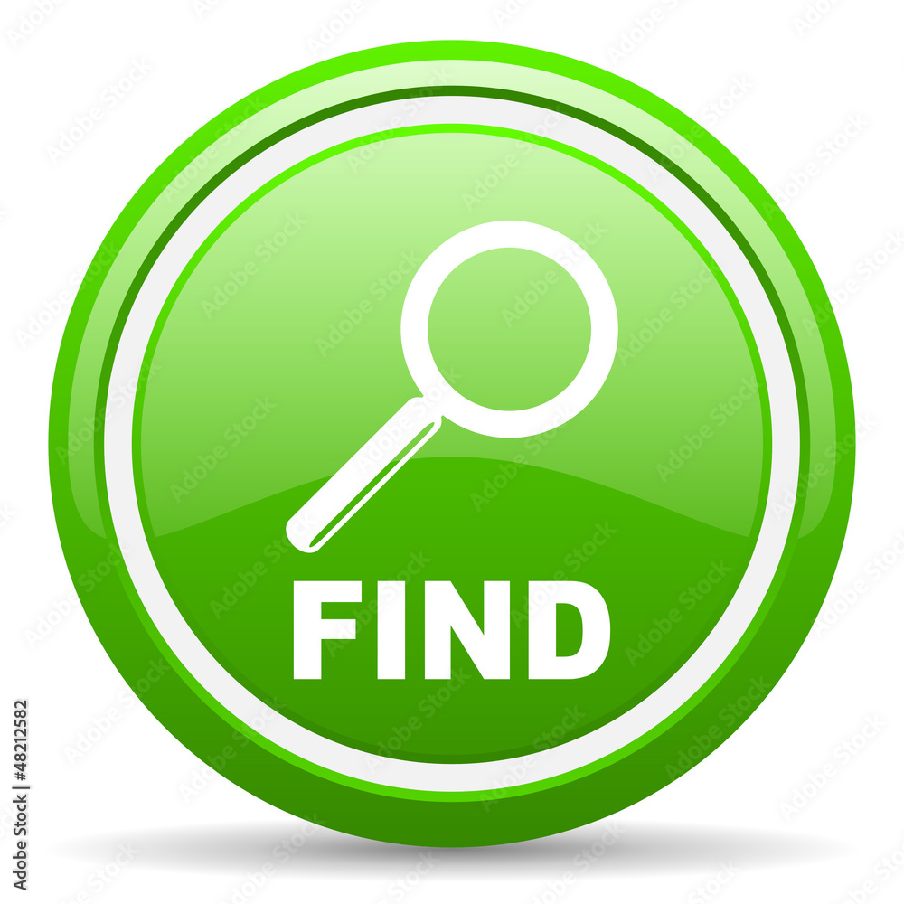 find green glossy icon on white background find green glossy icon on white background