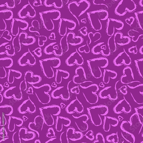 Pink hearts for Valentine - seamless pattern