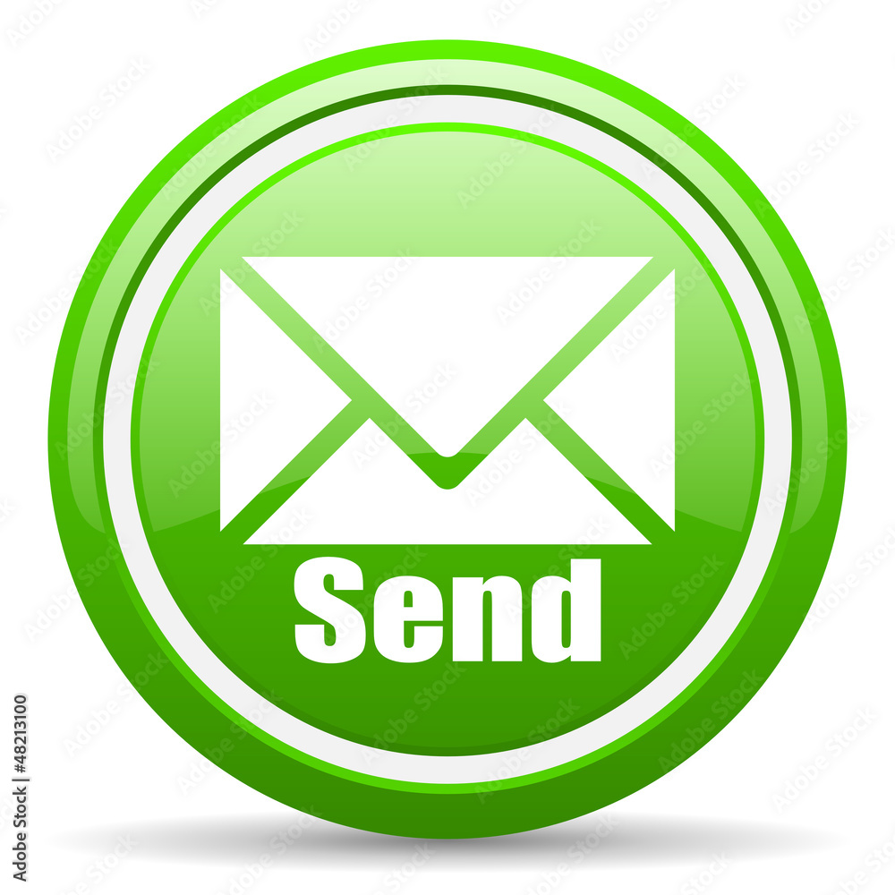 send green glossy icon on white background send green glossy icon on white background