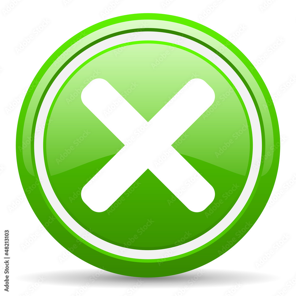 cancel green glossy icon on white background cancel green glossy icon on white background