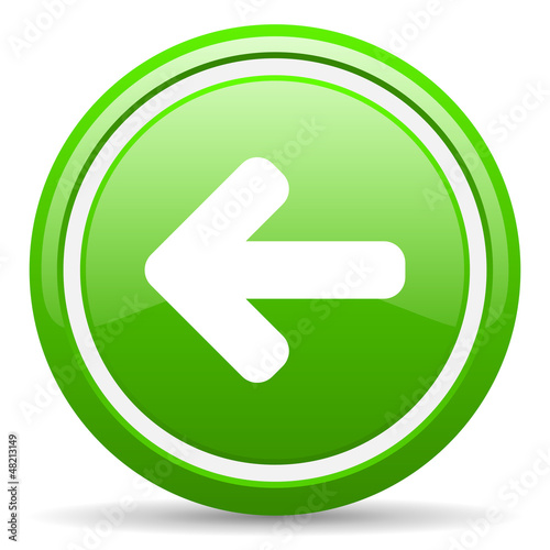 Free Download arrow left green glossy icon on white background - GFXLoad
