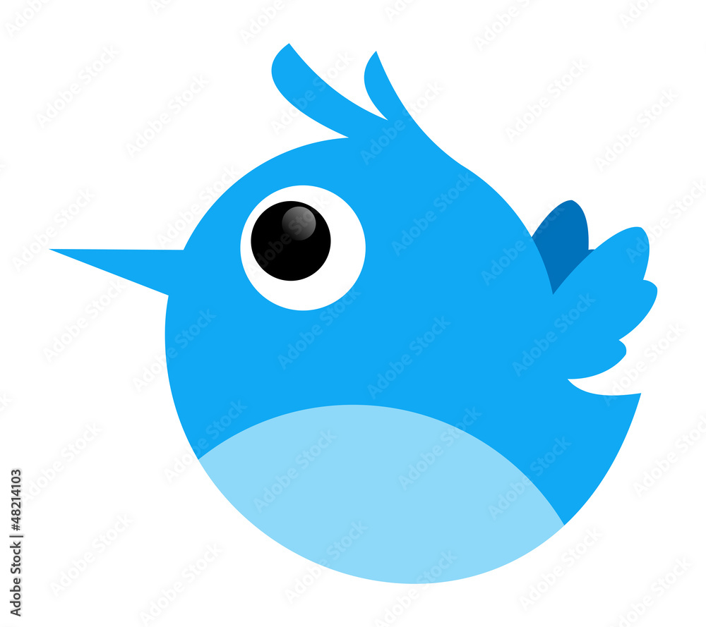 blue chubby twitter bird cartoon Stock Vector | Adobe Stock