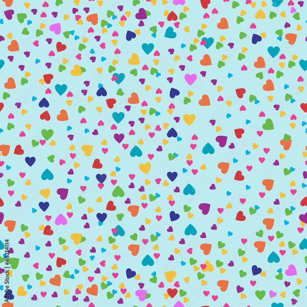 Colorful little hearts - seamless pattern