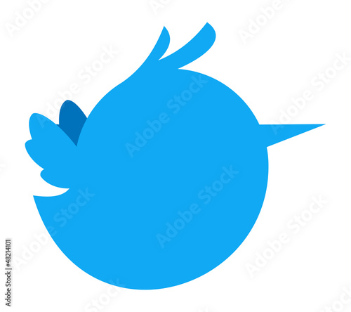 blue chubby twitter bird cartoon