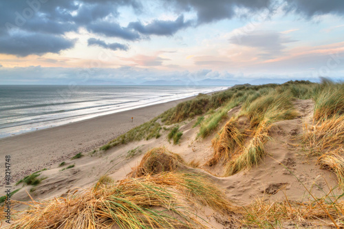 Rossbeigh beach dunes at sunset, Ireland