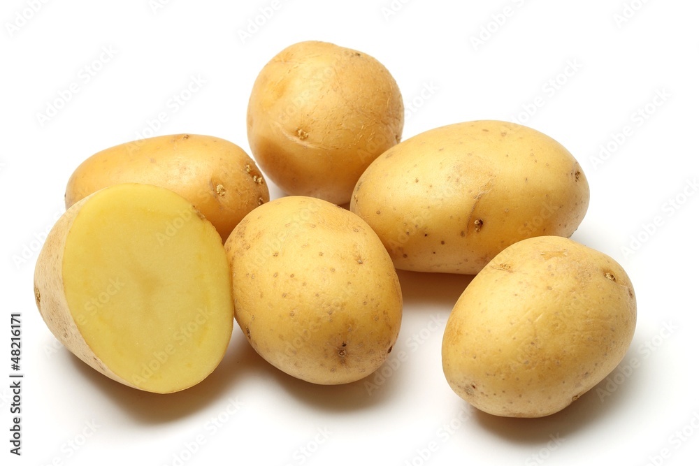Potatoes on white background Potatoes on white background