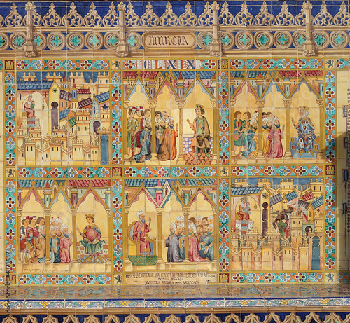Fototapete Murcia, retablo cerámico, escenas históricas