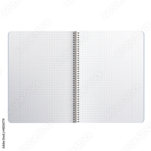Ring notebook with squared. Vector design. 