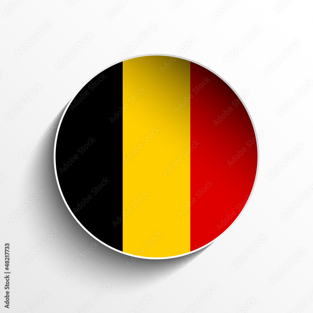 Belgium Flag Paper Circle Shadow Button Belgium Flag Paper Circle Shadow Button