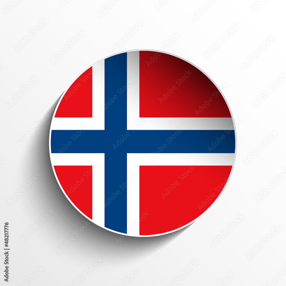 Norway Flag Paper Circle Shadow Button Norway Flag Paper Circle Shadow Button