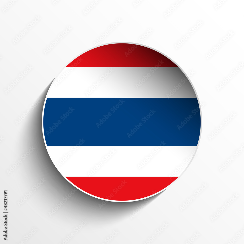  Thailand Flag Paper Circle Shadow Button