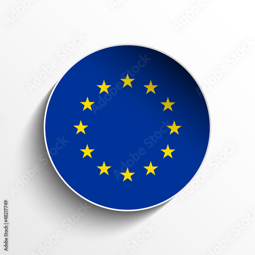 Europe Flag Paper Circle Shadow Button