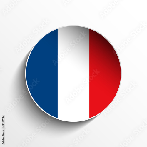 France Flag Paper Circle Shadow Button
