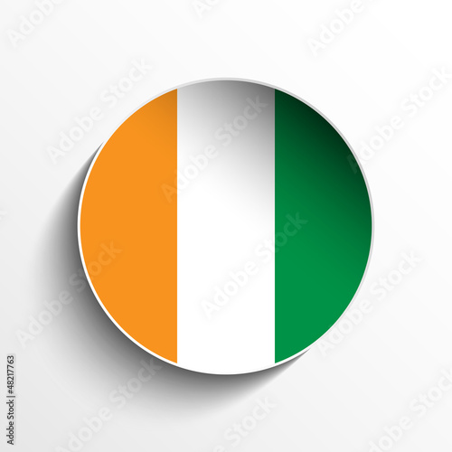 Ireland Flag Paper Circle Shadow Button