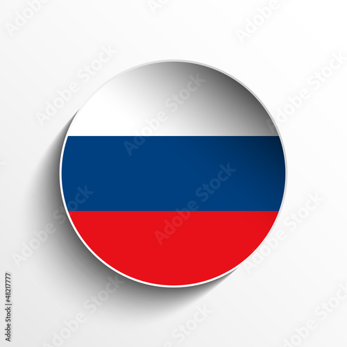 Russia Flag Paper Circle Shadow Button
