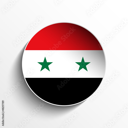 Syria Flag Paper Circle Shadow Button