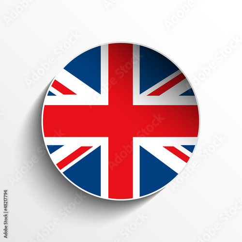 UK Flag Paper Circle Shadow Button