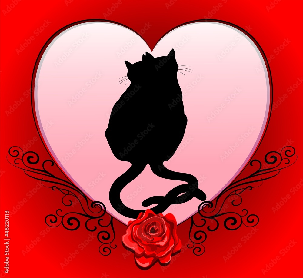Cats in Love Heart Valentine Card-Gatti innamorati San Valentino Stock  Vector | Adobe Stock