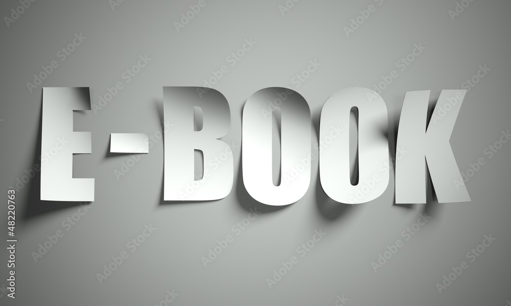 E book cut from paper on background E book cut from paper on background