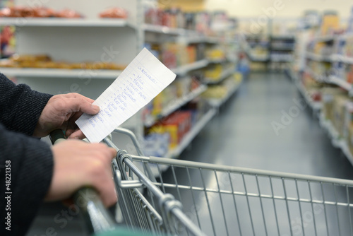 Supermarket shopping cart photo