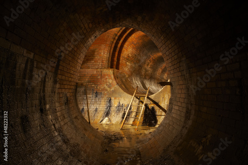 Underground old sewage treatment plant