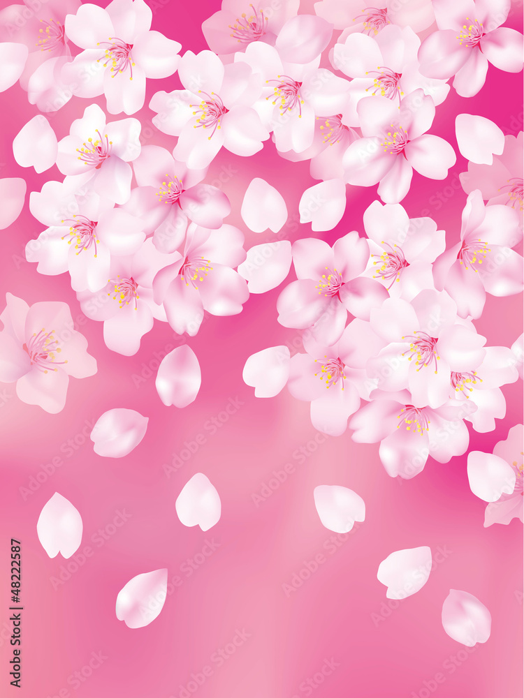 桜ふわり　ピンクぼけ縦