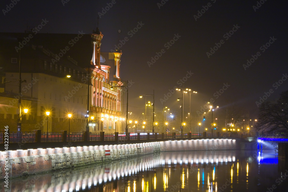 Wroclaw in the night, Poland