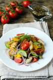 Italian salad with vegetables and croutons
