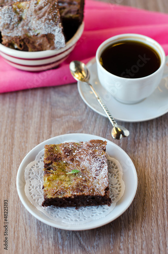 Fototapeta Naklejka Na Ścianę i Meble -  Chocolate cake with lemon Kurdish