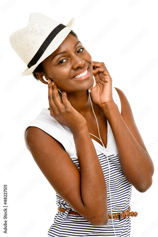 Beautiful African American Woman Close up portrait isolated on w Beautiful African American Woman Close up portrait isolated on w