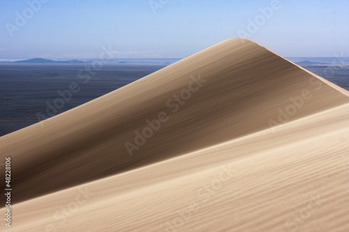 Sand dunes hit by wind in the Sahara desert