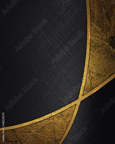 Plakat Abstract black background with gold inserts.