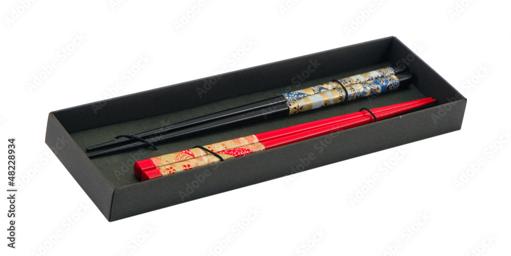 chinese wooden eating stick tools in box on white chinese wooden eating stick tools in box on white