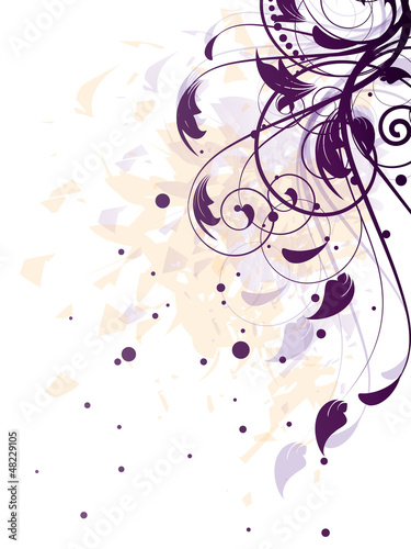 Card with ornamental background with floral elements