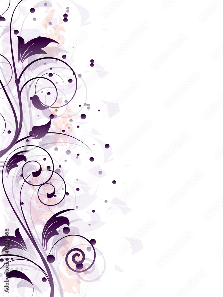 Ornamental border with floral elements and swirls Ornamental border with floral elements and swirls