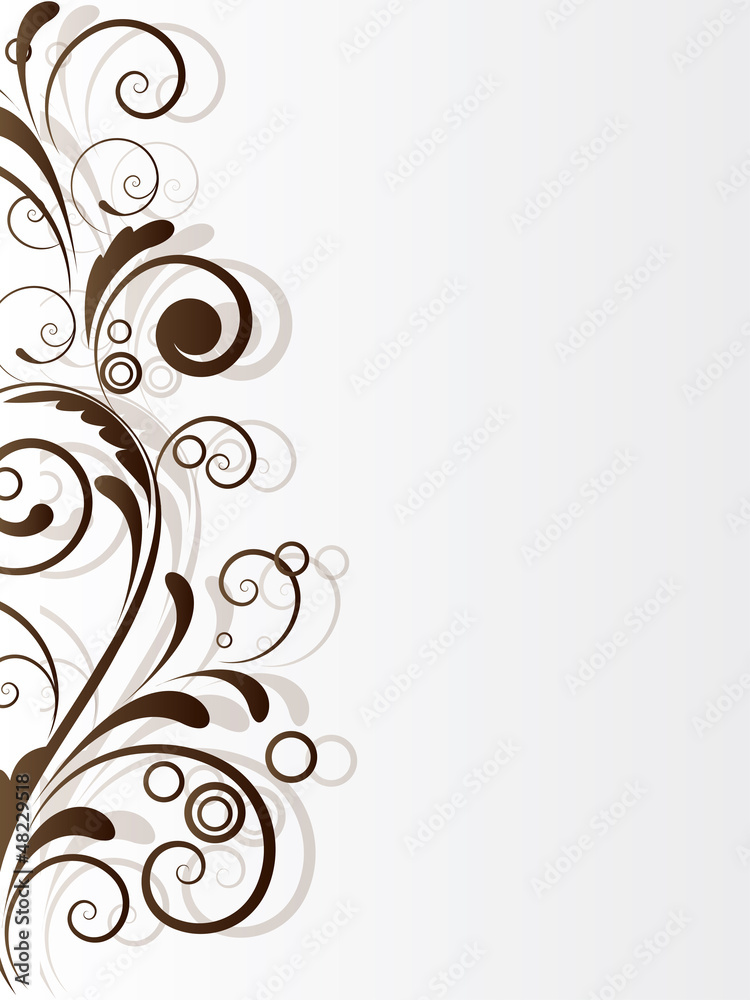 Ornamental border with floral elements and swirls Ornamental border with floral elements and swirls