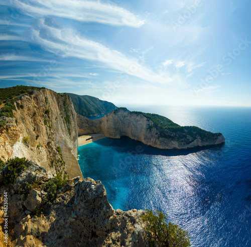 The famous Navagio beach in Zakynthos