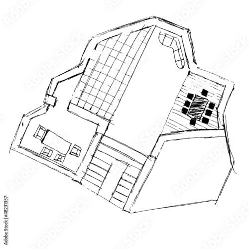 scrawl draw illustrated abstract blue print