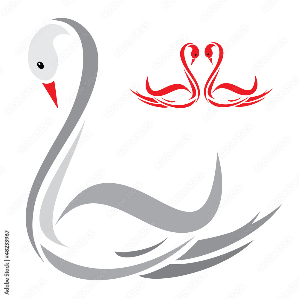 Vector of swan design on white background. Easy editable layered vector illustration. Wild Animals. Vector of swan design on white background. Easy editable layered vector illustration. Wild Animals.