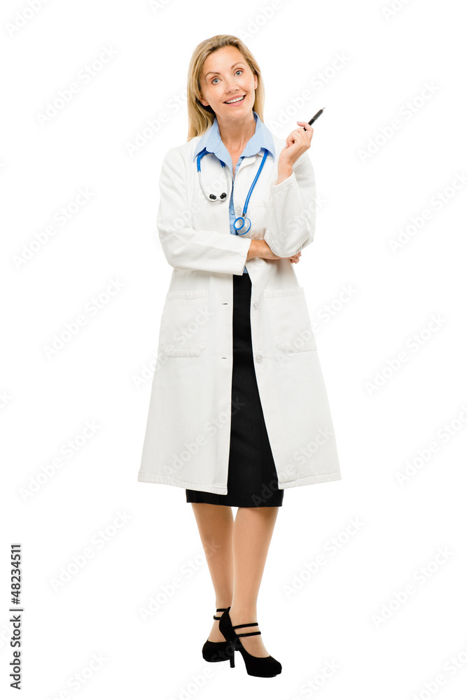 Doctor woman nurse friendly trusted isolated on white background Doctor woman nurse friendly trusted isolated on white background