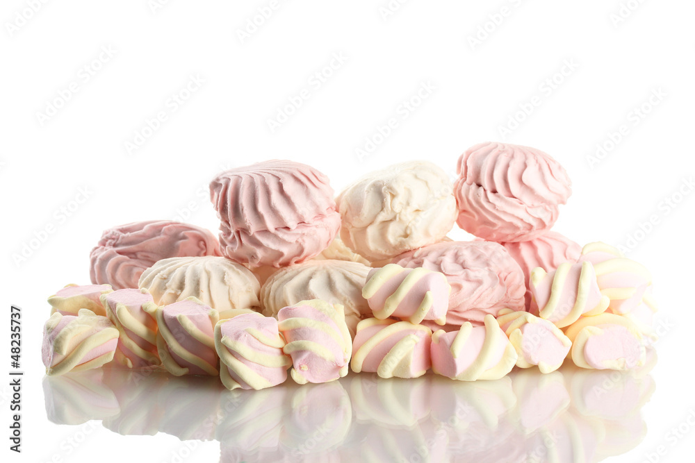 Marshmallows isolated on white Marshmallows isolated on white