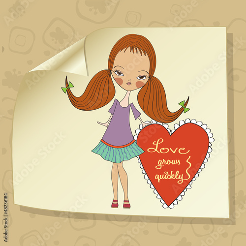 pretty young girl in love