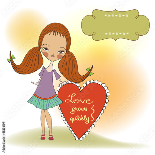 pretty young girl in love