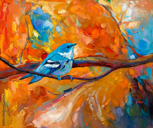 Blue Cerulean Warbler bird