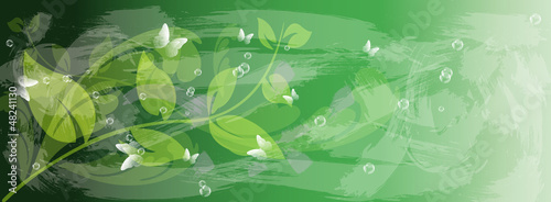Abstract colorful green background.Spa concept